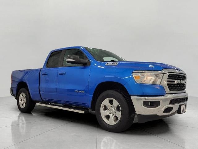 2022 RAM 1500 Big Horn in Hydro Blue Pearlcoat — front three-quarter view