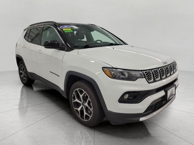 2025 Jeep Compass Limited 4x4 in White — front three-quarter view