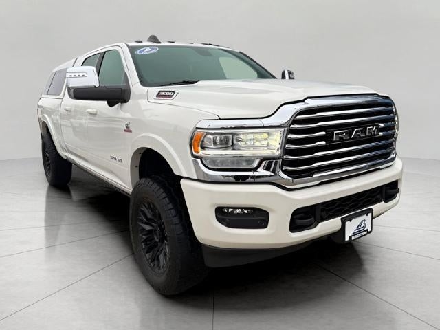 2023 RAM 3500 Limited Longhorn Mega Cab 4x4 6'4" Box in White — front three-quarter view