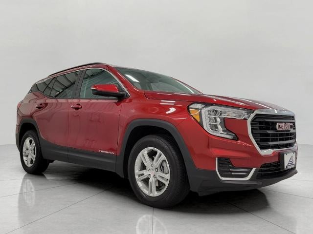 2023 GMC Terrain SLE in Volcanic Red Tintcoat — front three-quarter view