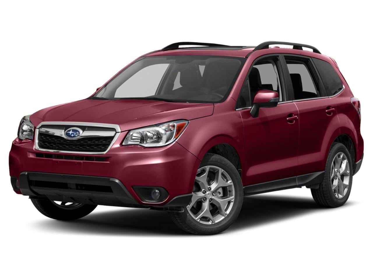 2015 Subaru Forester 2.5i Limited in Venetian Red Pearl — front three-quarter view